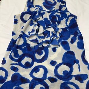 Blue Patterned dressy tank top